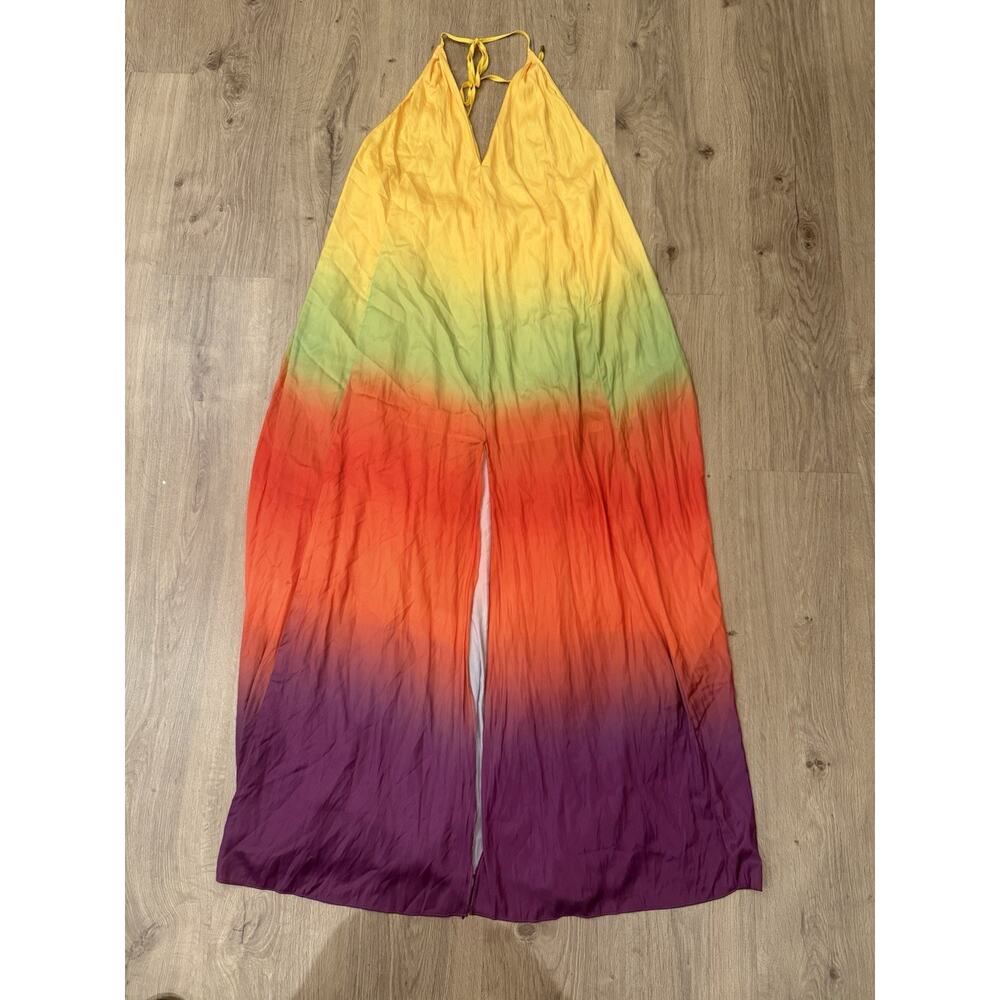 NWT Free People X House of Aama Sunette Maxi Dress Women’s Large Canary Combo